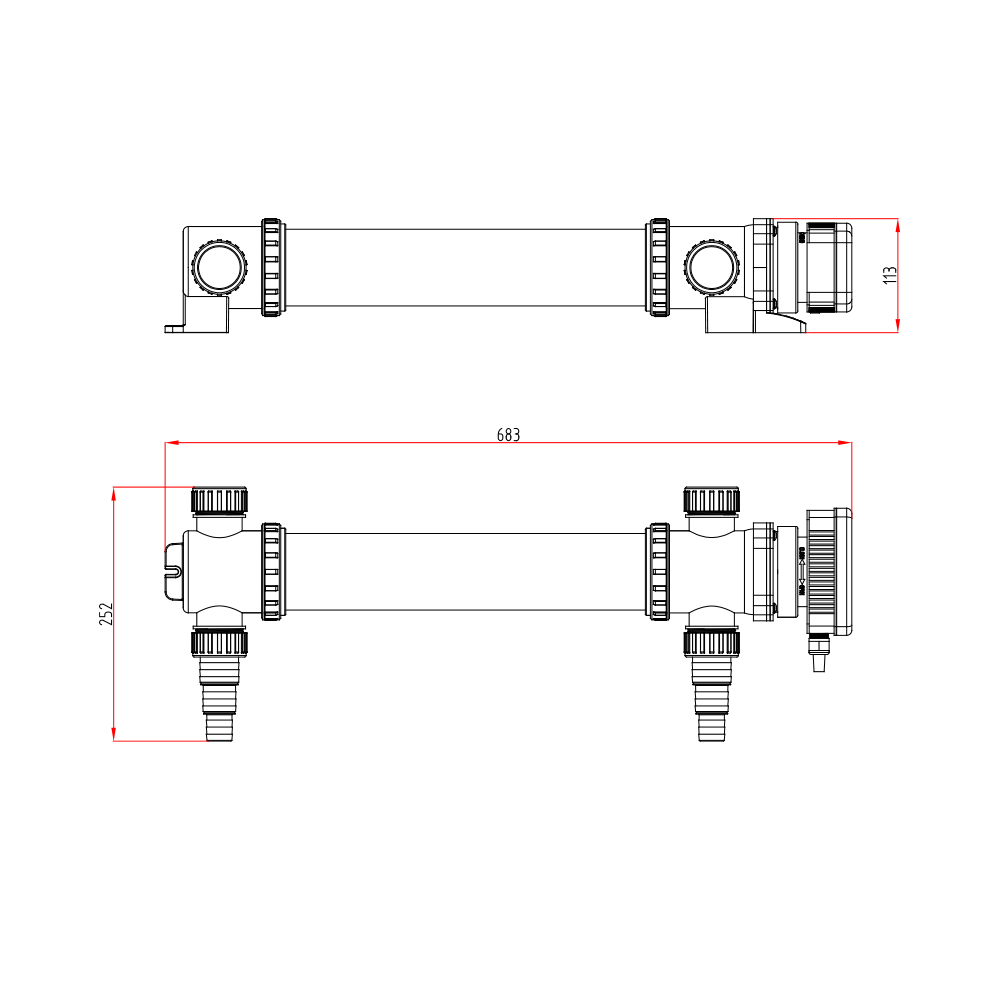 BluClear 55W - UV-C-enhet - Max 9 000 l/h - Med UV-lampa