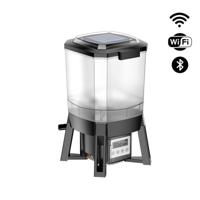 BluFeeder – Smart fiskmatare för damm med solenergi – 6 L behållare – Wifi / Bluetooth