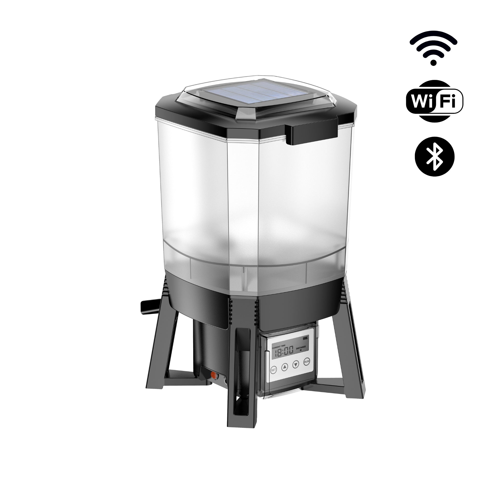 BluFeeder – Smart fiskmatare för damm med solenergi – 6 L behållare – Wifi / Bluetooth